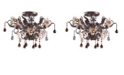 ELK Lighting Cristallo Fiore Collection 3-Light Semi-Flush Mount in Deep Rust with Drops of A
